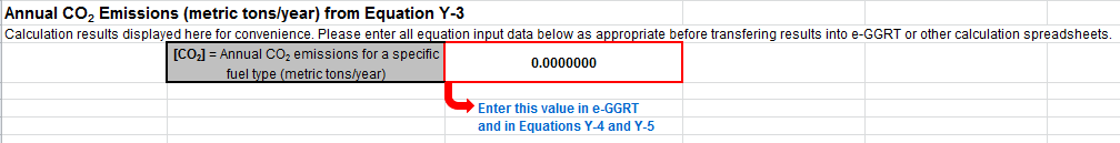 Y-3 Calculation Spreadsheet Result to use in e-GGRT